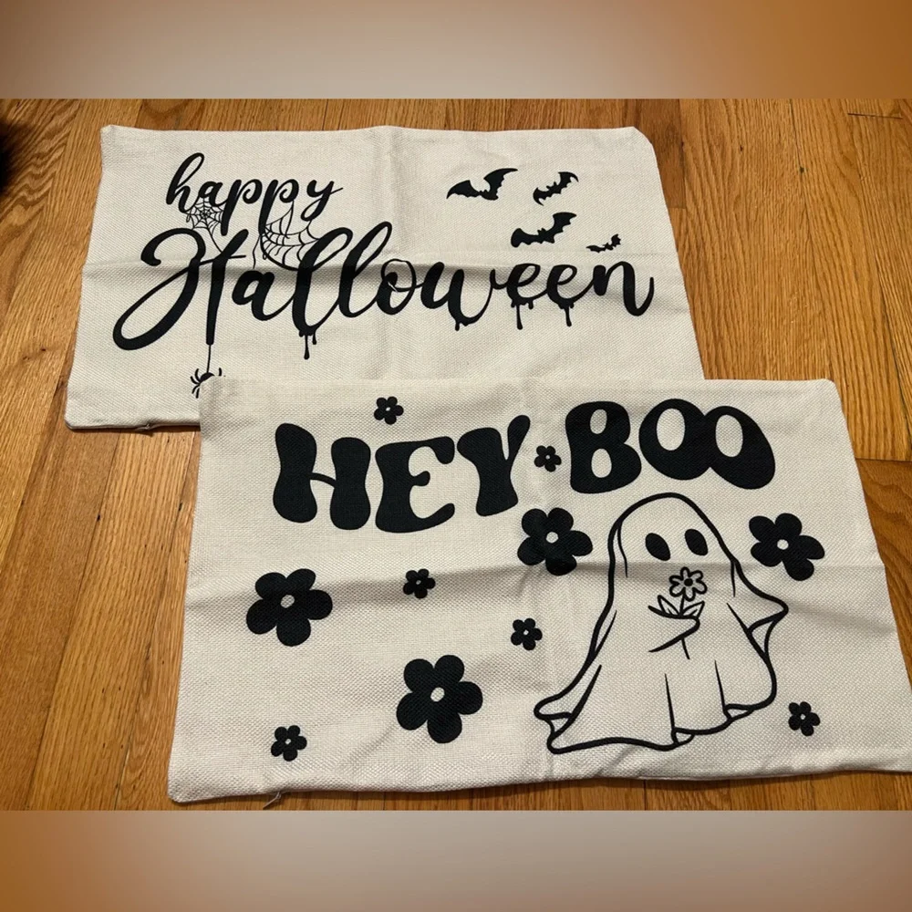 2 Halloween Themed Pillow Covers